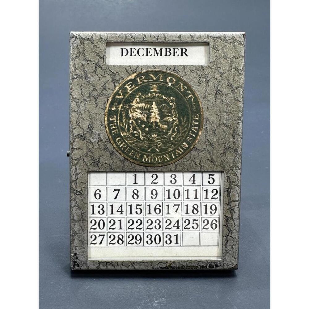 1926 Franlen Corp Perpetual Calendar Vermont The Green Mountain State Souvenir